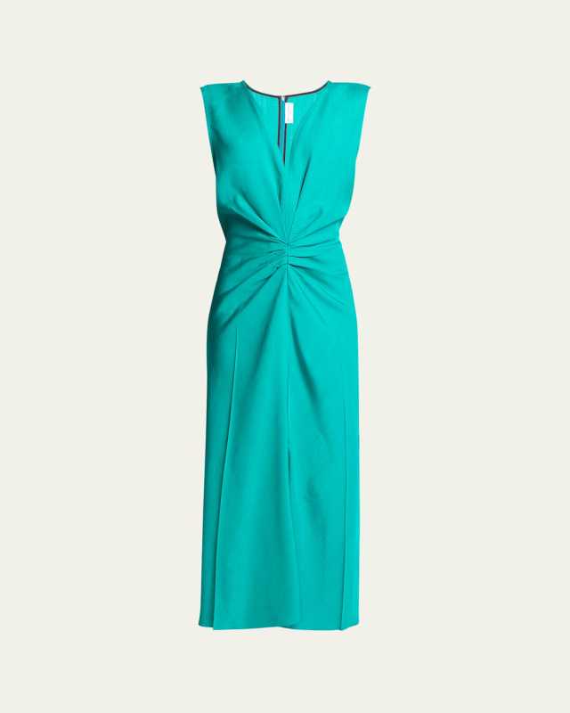 Sleeveless Gathered Waist Midi Dress